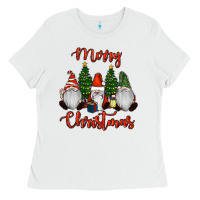 White Merry Christmas Gnomes Ladies Tee - RanaPortraitStore
