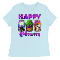 Baby Blue happy halloween Ladies Tee - JahusDesignShop