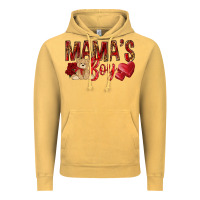 Vintage Mustard mamas boy with leopard Vintage Hoodie - NancyCooperArtShop