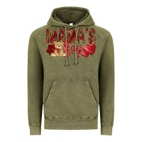 Vintage Olive mamas boy with leopard Vintage Hoodie - NancyCooperArtShop