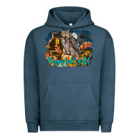 Pigment Midnight Navy Happy Fall Y'all Owl Urban Hoodie - LillyAllenDesigns