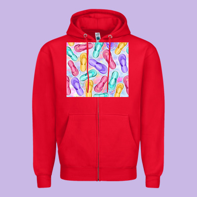 Flip Flops With Leopard Zipper Hoodie Designed By Tumblerdesignbyshophia