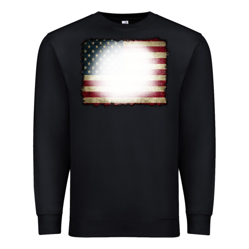 American Flag Bleach Effect Premium Sweatshirt by CowCowDesign | Teevron
