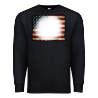 Black American Flag Bleach Effect Premium Sweatshirt - CowCowDesign