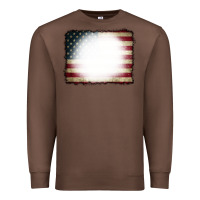 Chestnut American Flag Bleach Effect Premium Sweatshirt - CowCowDesign