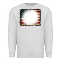 Dove Grey American Flag Bleach Effect Premium Sweatshirt - CowCowDesign