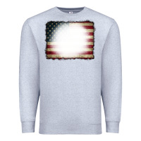 Heather Grey American Flag Bleach Effect Premium Sweatshirt - CowCowDesign