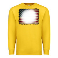 Lemon American Flag Bleach Effect Premium Sweatshirt - CowCowDesign