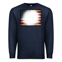 Navy American Flag Bleach Effect Premium Sweatshirt - CowCowDesign
