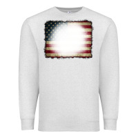 Oatmeal Heather American Flag Bleach Effect Premium Sweatshirt - CowCowDesign