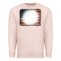 Pale Pink American Flag Bleach Effect Premium Sweatshirt - CowCowDesign