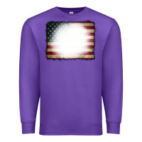 Purple American Flag Bleach Effect Premium Sweatshirt - CowCowDesign