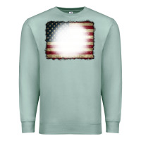 Seafoam American Flag Bleach Effect Premium Sweatshirt - CowCowDesign