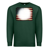 Sports Green American Flag Bleach Effect Premium Sweatshirt - CowCowDesign
