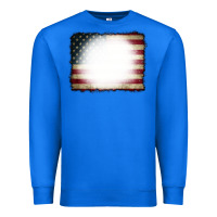 True Royal American Flag Bleach Effect Premium Sweatshirt - CowCowDesign