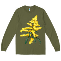 Army Green Botanical Goldenrod Illustrations Long Sleeve Tee - LillyAllenDesigns