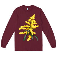Burgundy Botanical Goldenrod Illustrations Long Sleeve Tee - LillyAllenDesigns
