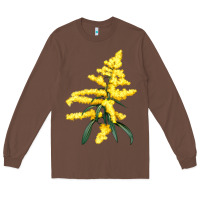 Chestnut Botanical Goldenrod Illustrations Long Sleeve Tee - LillyAllenDesigns