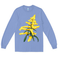Colony Blue Botanical Goldenrod Illustrations Long Sleeve Tee - LillyAllenDesigns