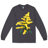 Smoke Botanical Goldenrod Illustrations Long Sleeve Tee - LillyAllenDesigns