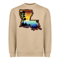 Mushroom louisiana  sunset map Heavyweight Sweatshirt - BarkalooDesign
