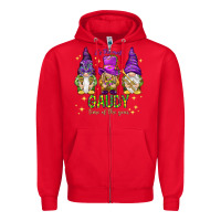Red It's the most gaudy time of the year Zipper Hoodie - HowdyJamesFarm