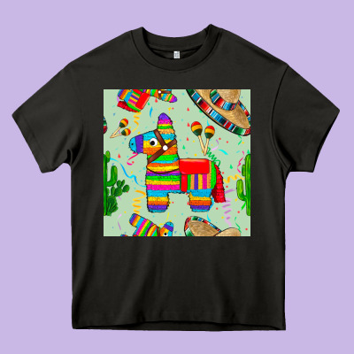 Pinata Seamless Pattern Heavy Core Tee Designed By Bundleandbundleshop