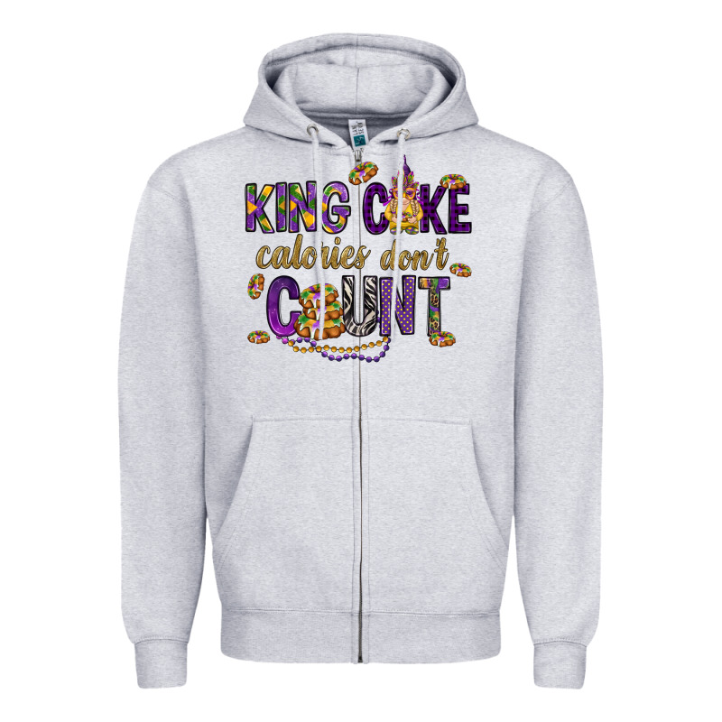 King Cake Calories Don't Count Zipper Hoodie by HowdyJamesFarm | Teevron