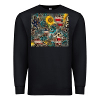 Black America Flag Leopard Gemstone Sunflower Premium Sweatshirt - CowCowDesign