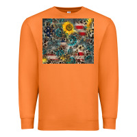 Carrot America Flag Leopard Gemstone Sunflower Premium Sweatshirt - CowCowDesign