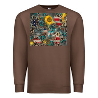 Chestnut America Flag Leopard Gemstone Sunflower Premium Sweatshirt - CowCowDesign