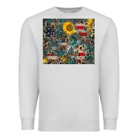 Dove Grey America Flag Leopard Gemstone Sunflower Premium Sweatshirt - CowCowDesign
