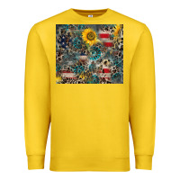 Lemon America Flag Leopard Gemstone Sunflower Premium Sweatshirt - CowCowDesign