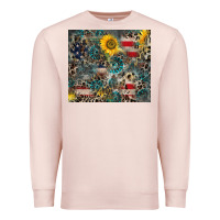 Pale Pink America Flag Leopard Gemstone Sunflower Premium Sweatshirt - CowCowDesign