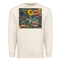 Sandshell America Flag Leopard Gemstone Sunflower Premium Sweatshirt - CowCowDesign