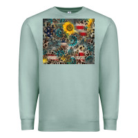 Seafoam America Flag Leopard Gemstone Sunflower Premium Sweatshirt - CowCowDesign