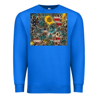 True Royal America Flag Leopard Gemstone Sunflower Premium Sweatshirt - CowCowDesign