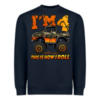 Navy i'm four this is how i roll monster truck birthday Heavyweight Sweatshirt - Jasminsmagicworld