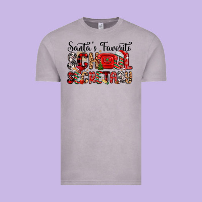 Santa S Favorite Coffee School Secretary Vintage Tee Designed By Maliassmallbusiness
