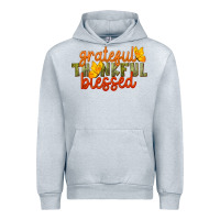 Heather Grey Fall Grateful Thankful Blessed Urban Hoodie - LillyAllenDesigns