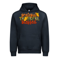 Navy Fall Grateful Thankful Blessed Urban Hoodie - LillyAllenDesigns