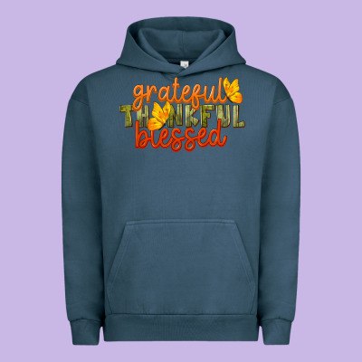 Fall Grateful Thankful Blessed Urban Hoodie Designed By Lillyallendesigns