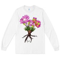 White Bitterroot Flower Illustrations Long Sleeve Tee - LillyAllenDesigns