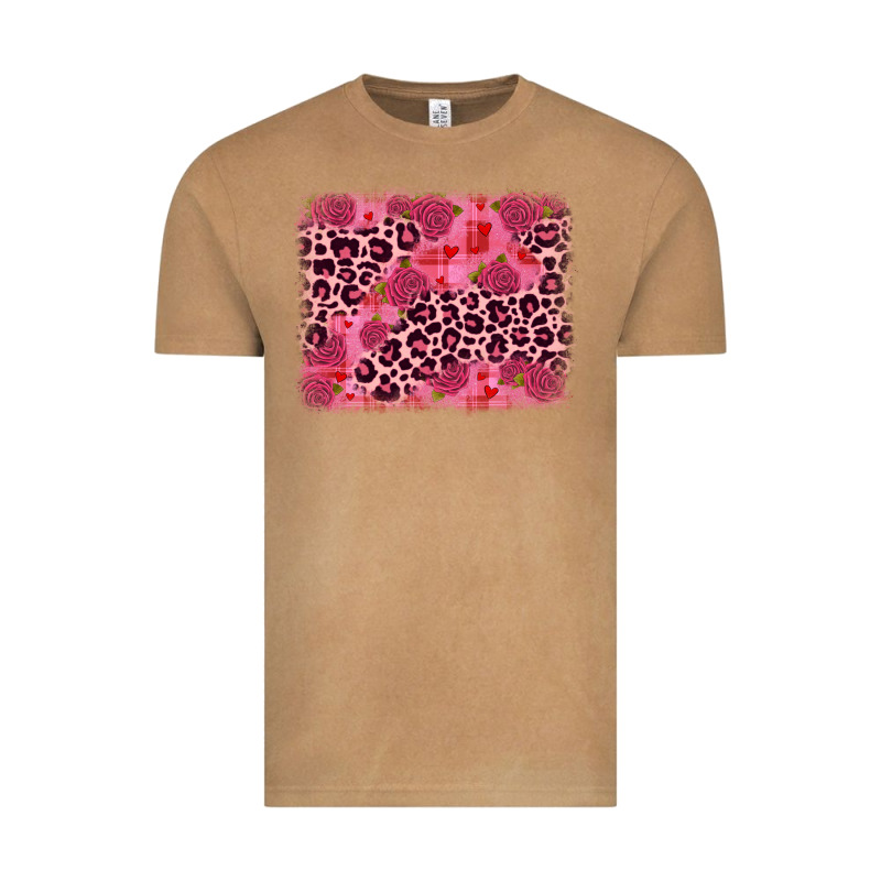 Valentine's Day Roses Leopard Background Vintage Tee by JahusDesignShop | Teevron