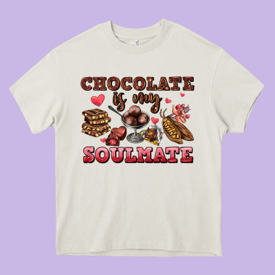 Chocolate Is My Soulmate Heavy Core Tee Designed By Adodesignshop