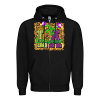 Black Louisiana leopard with balloons Zipper Hoodie - HowdyJamesFarm