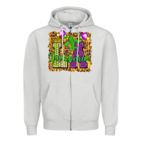 Dove Grey Louisiana leopard with balloons Zipper Hoodie - HowdyJamesFarm