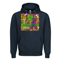 Navy Louisiana leopard with balloons Zipper Hoodie - HowdyJamesFarm