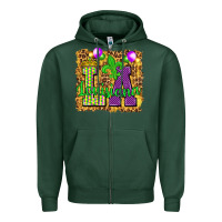 Sports Green Louisiana leopard with balloons Zipper Hoodie - HowdyJamesFarm