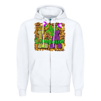 White Louisiana leopard with balloons Zipper Hoodie - HowdyJamesFarm